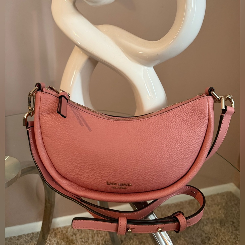 Kate Spade Pink Leather Smile Crossbody Bag